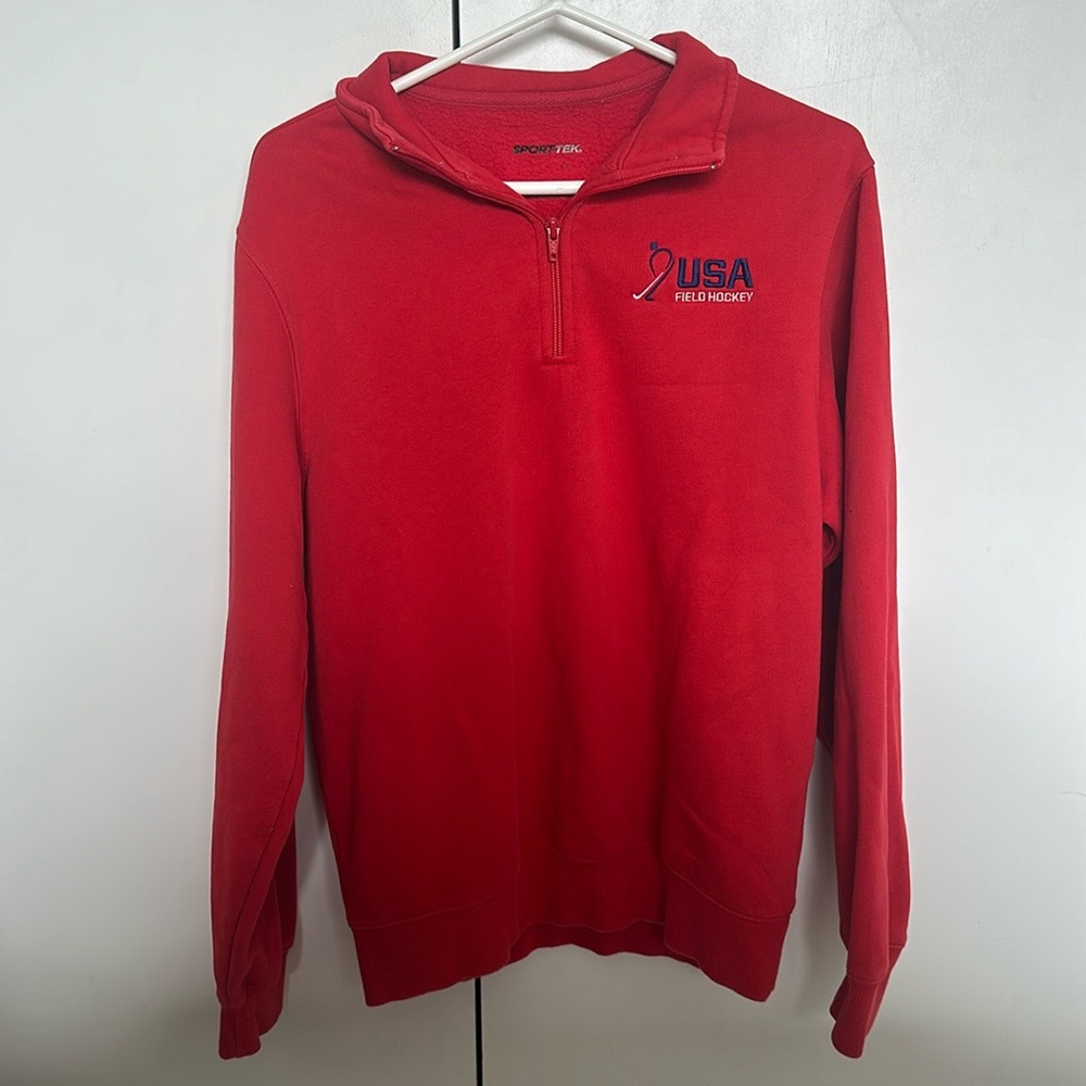 Vintage USA Field Hockey Red Quarter Zip